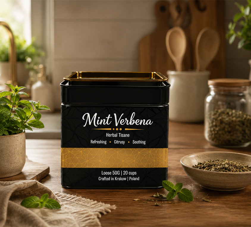 Mint Verbena Leo Tea w eleganckiej puszce